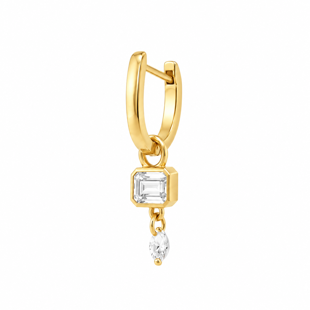 Mono orecchino da Donna  Hoop Emerald Drop in Argento 925 Rue de Mille RDM OR-040 M5 AU