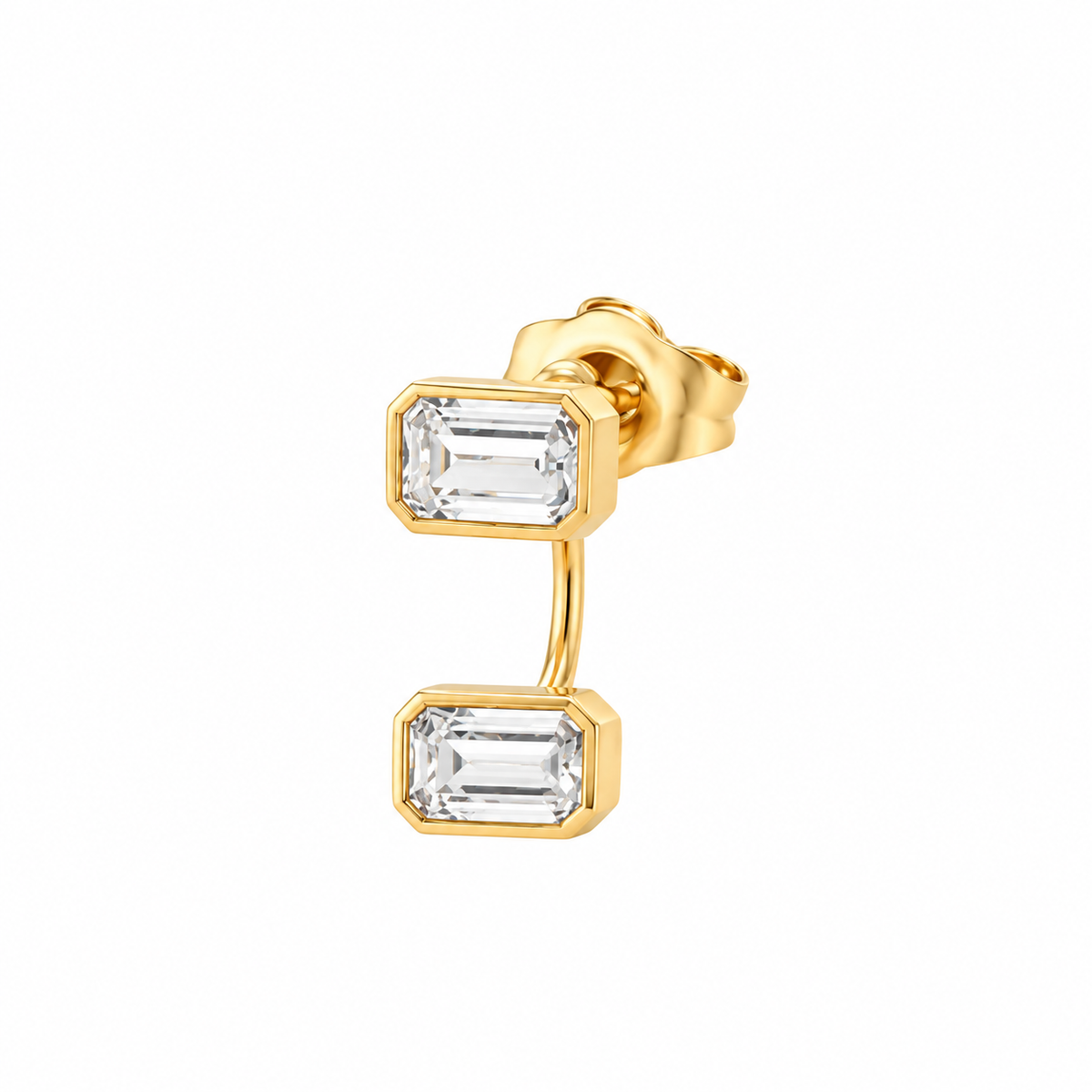 Mono orecchino da Donna Double Emerald Cut in Argento 925 Rue de Mille RDM OR-040 M4 AU