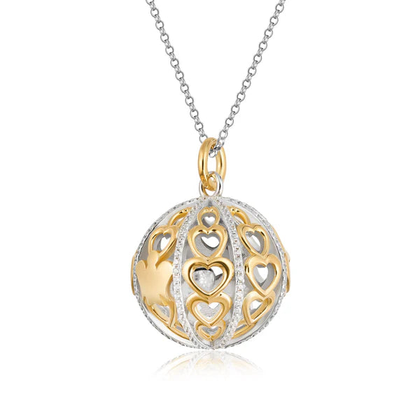 Collana Chiama Angeli dorato cuori e zirconi in Argento Roberto Giannotti GIASFA160