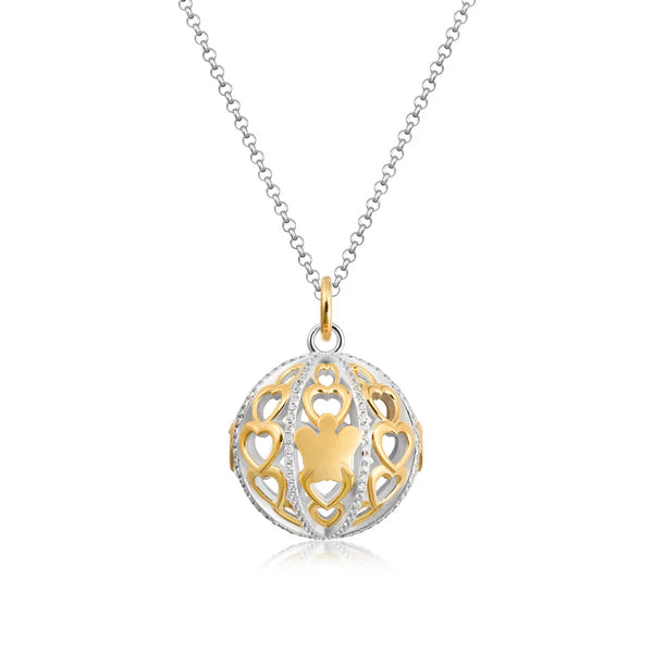 Collana Chiama Angeli dorato cuori e zirconi in Argento Roberto Giannotti GIASFA160
