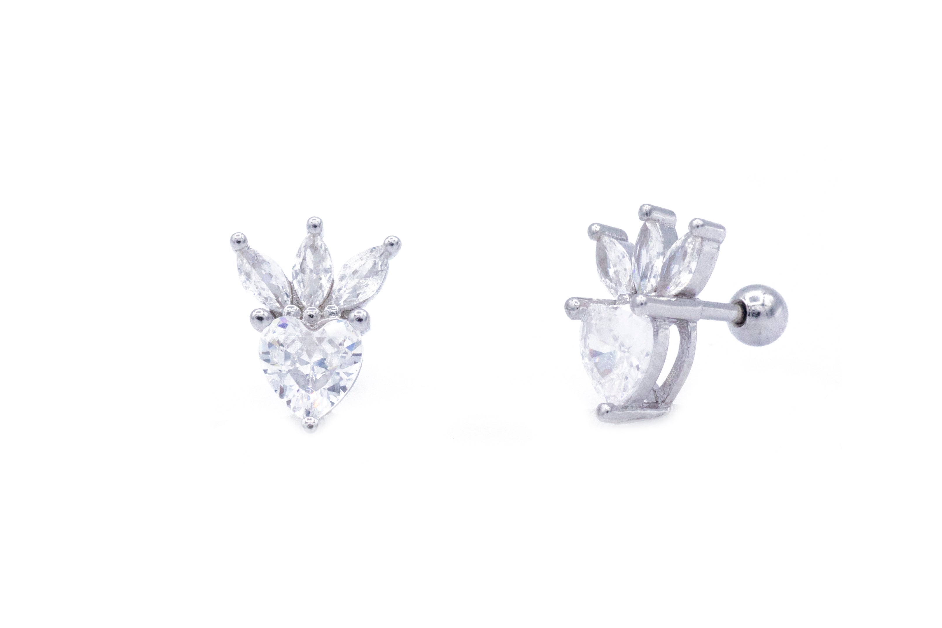Piercing Cuore Pavè in Argento925 TIZ AGOR 341B
