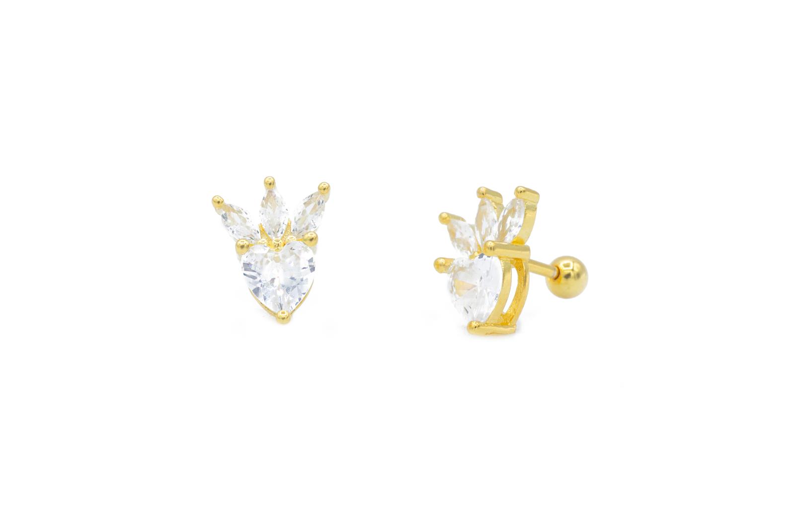 Piercing Cuore Pavè in Argento925 TIZ AGOR 341G