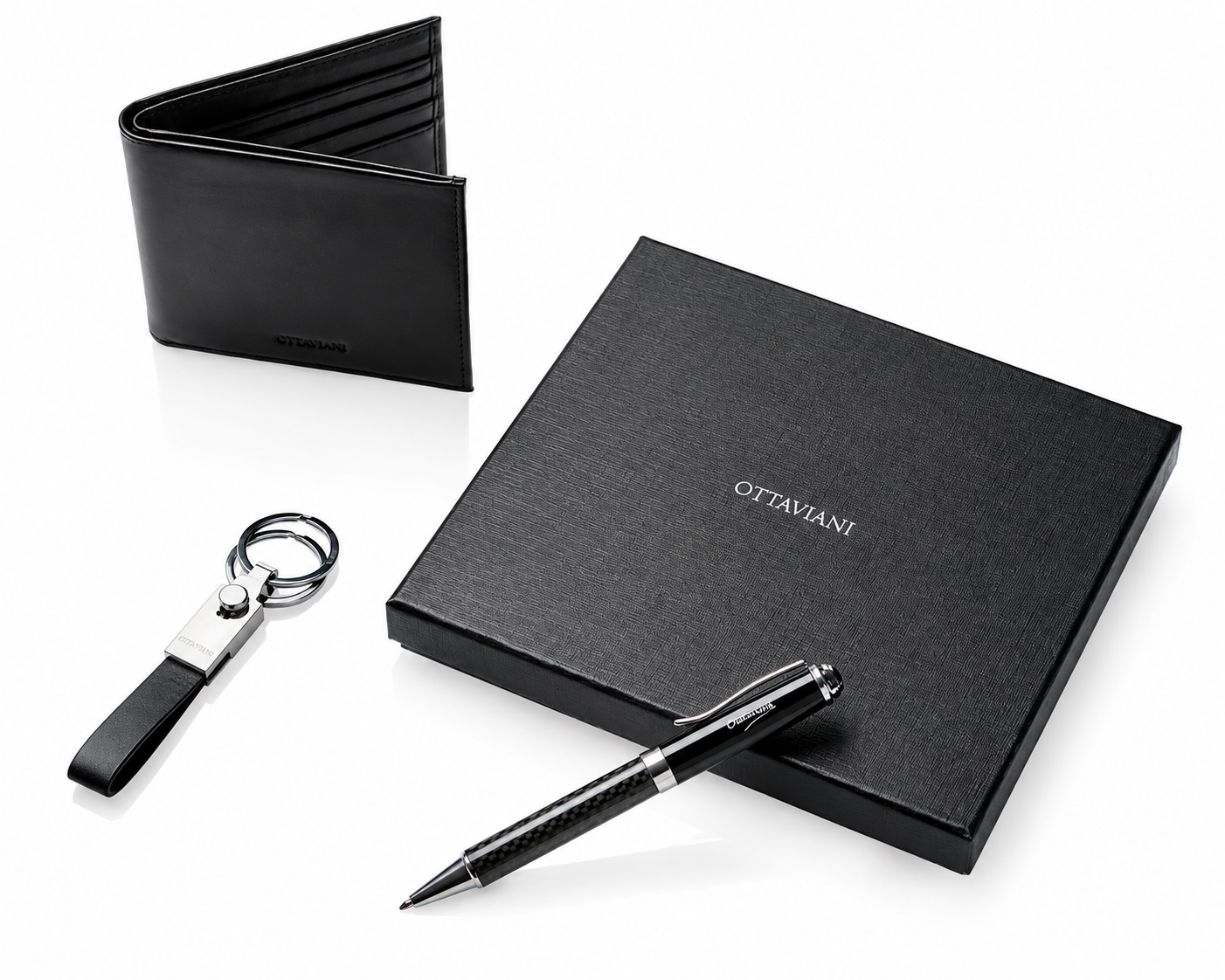 Set con Penna Portachiavi e Portachiavi in vera Pelle Ottaviani OTT 87663