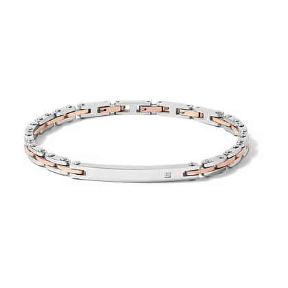 Bracciale da Uomo in Acciaio e PVD rosè e zircone Comete COM UBR1081