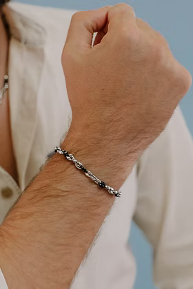 Bracciale da Uomo in acciaio con Catena Bicolore Comete COM UBR1024