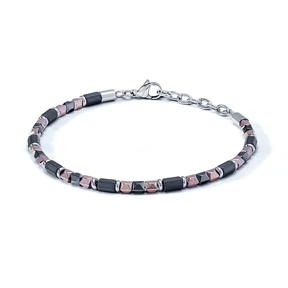 Bracciale da Uomo in Acciaio con Ematite nera Comete COM UBR1149