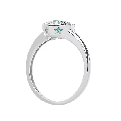 Anello in Oro Diamanti e Acquamarina Cuore Comete ANQ 313