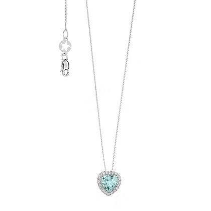 Collana in Oro Diamanti e Acquamarina Cuore Comete GLQ 289