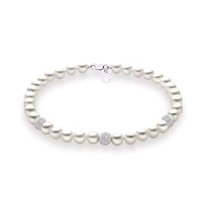 Bracciale Filo Perla Acquadolce in Oro Bianco Comete BRQ 190 B