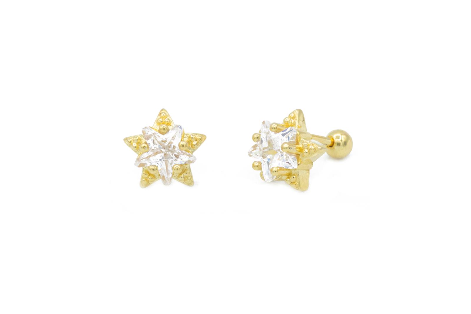 Piercing Star Gold con Zirconi in Argento 925 TIZ AGOR 331G