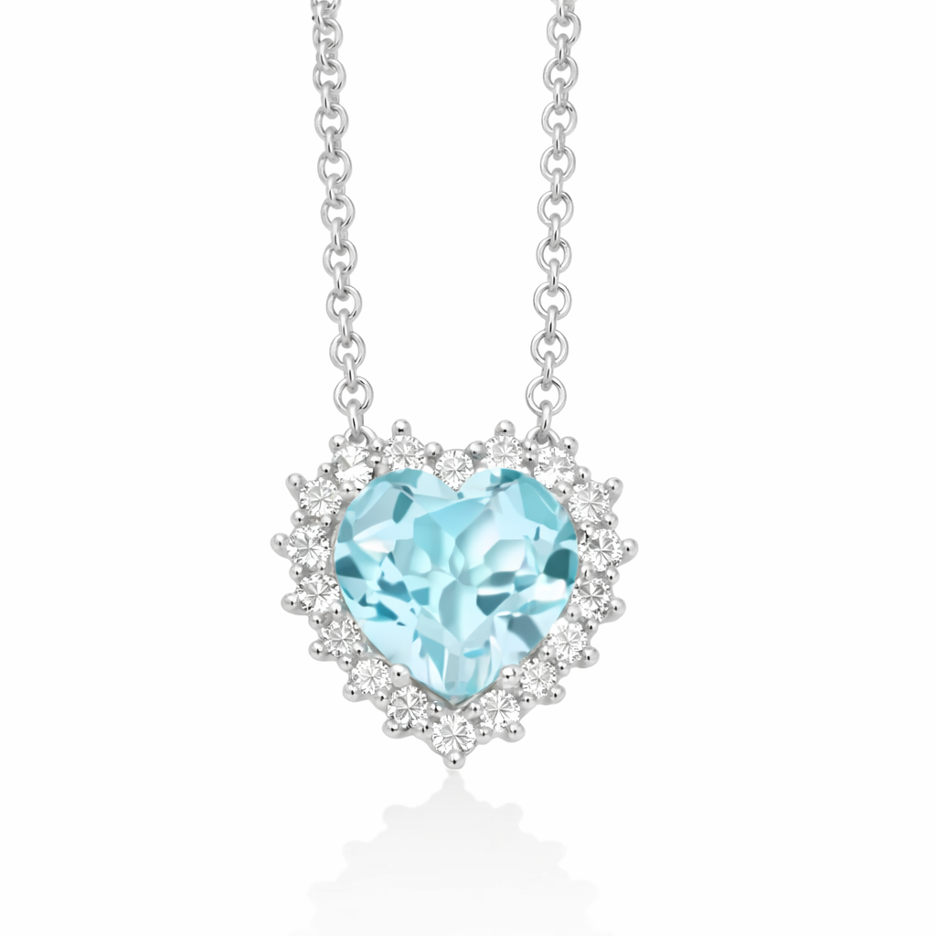 Collana da Donna Gemma del Cielo Cuore Medio in Argento925 Miluna MIL CLD5089