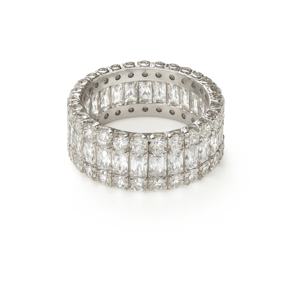 Anello da Donna Baguette in Argento 925 con Pietre colorate e Zirconi TIZ DROP 65