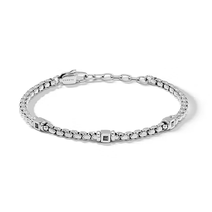 Bracciale da Uomo in Acciaio con Zirconi Neri Comete COM UBR1351