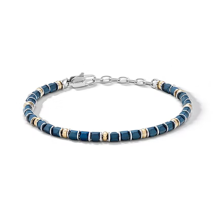 Bracciale da Uomo in acciaio con Ematite Blu e PVD giallo Comete COM UBR1329