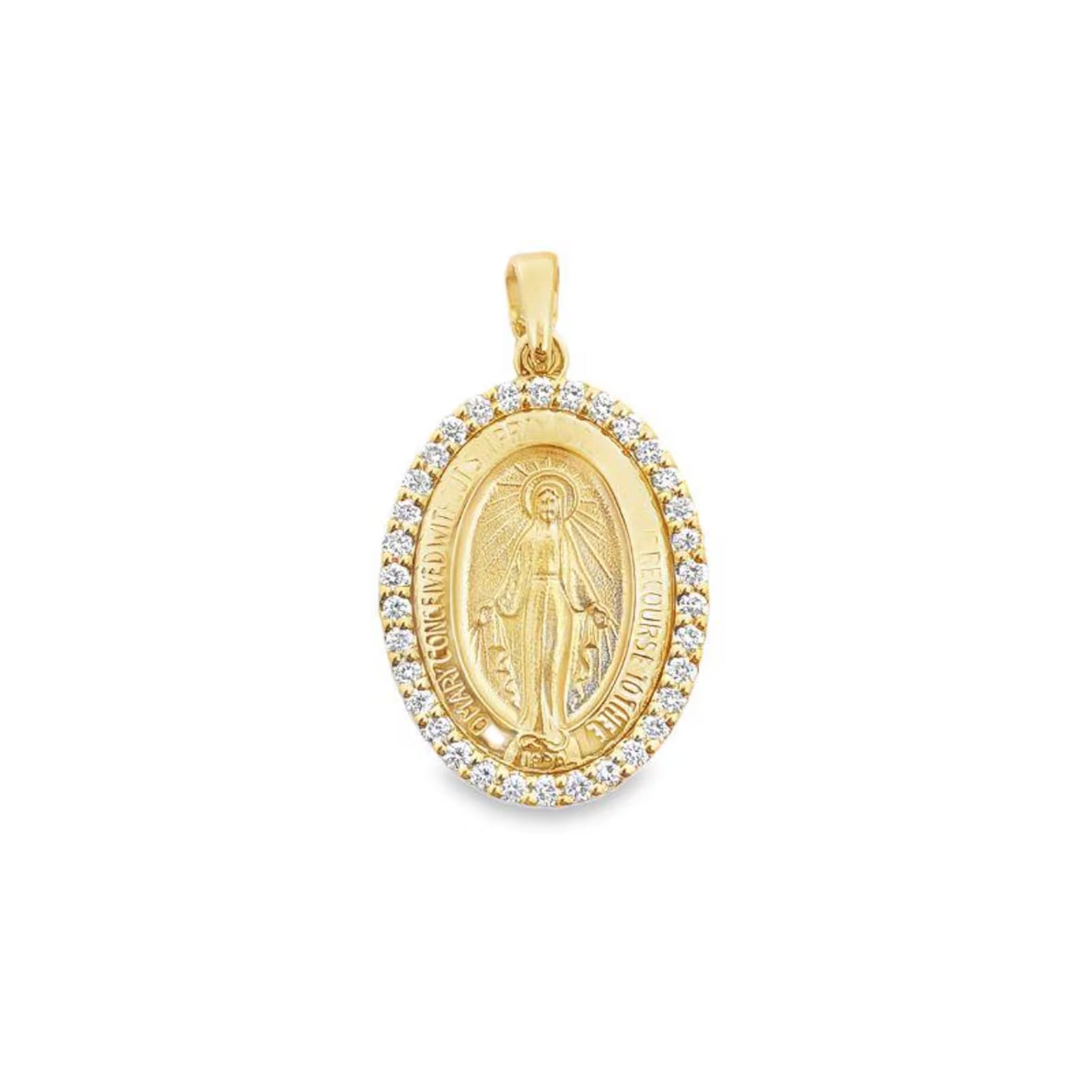 Pendente Medaglia Miracolosa con Zirconi in oro 18KT TIZIANO TIZ ORCND 111