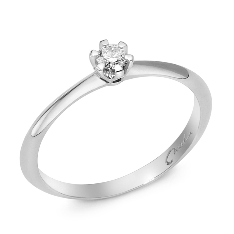 Anello da Donna Solitario in Oro Bianco con Diamante Miluna MIL LID3433-010G7