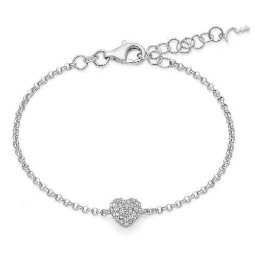 Bracciale MILUNA Giochi di Luce in argento 925 cuore e topazi bianchi MIL BRD1092