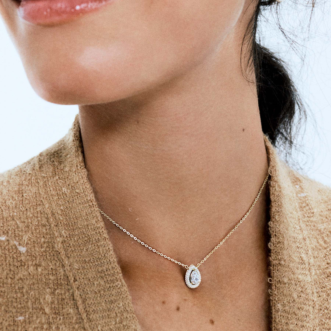 Collana da Donna con Pendente Cubic Zirconia Rosato ROS RZAN01